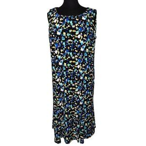 Julian Taylor Multicolored Sleeveless Midi Shift Pullover Dress Women's Size 14W